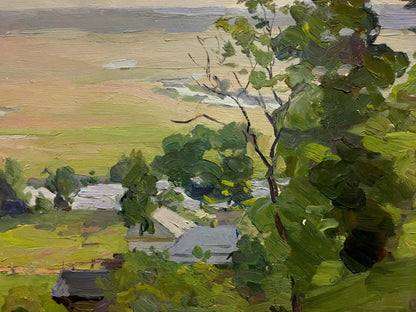 Oil painting Landscape of the village Gantman Moisey Faibovich