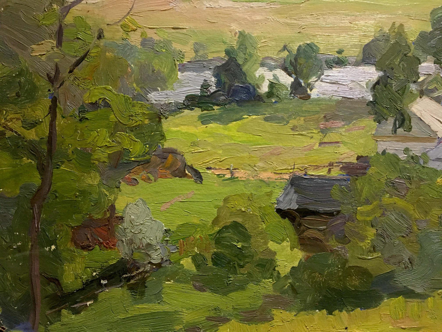 Oil painting Landscape of the village Gantman Moisey Faibovich