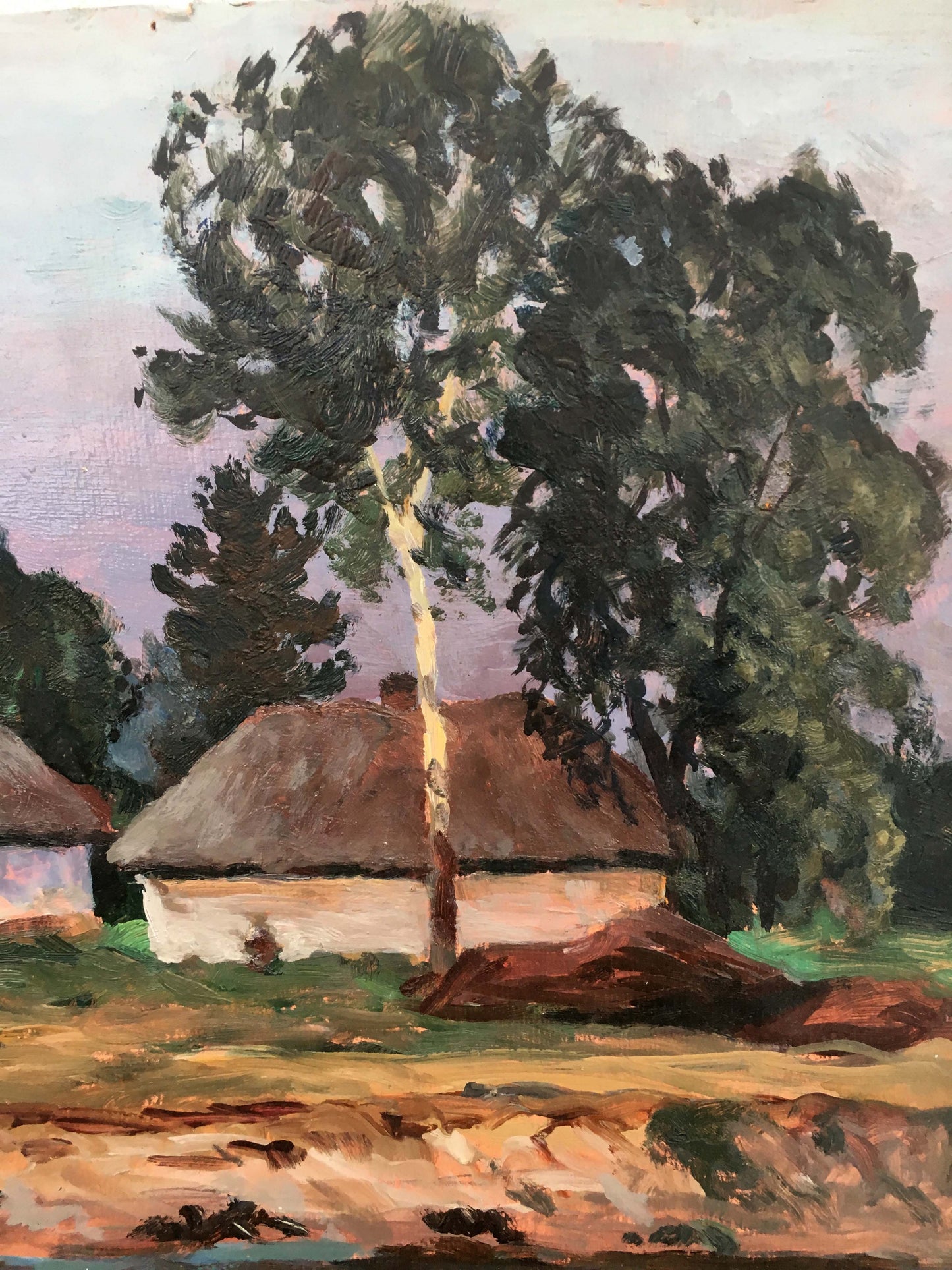 Oil painting Quiet forest cottage in summer A. Cherkas