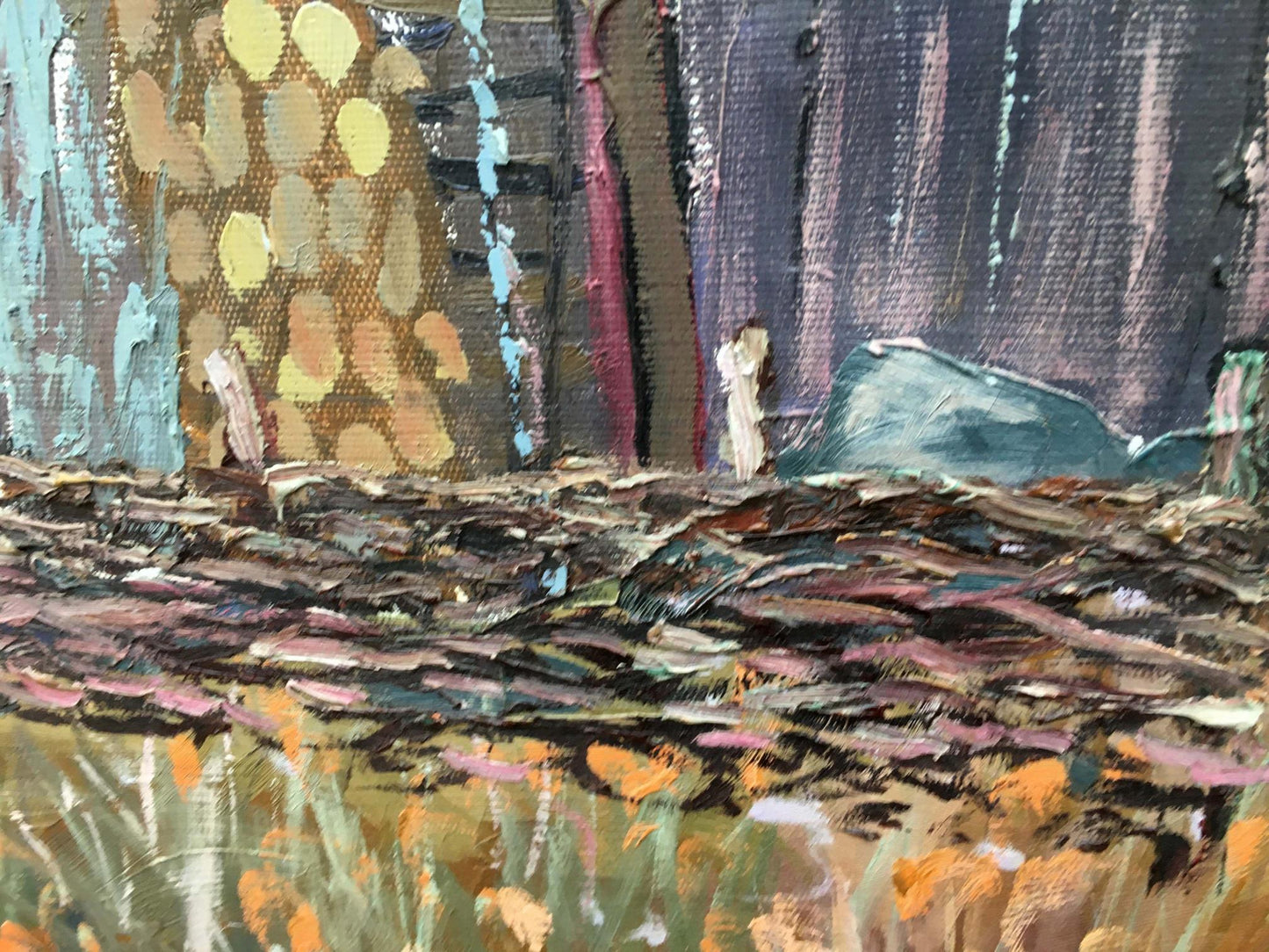 Oil painting Hut in the autumn forest Iv. Geyko