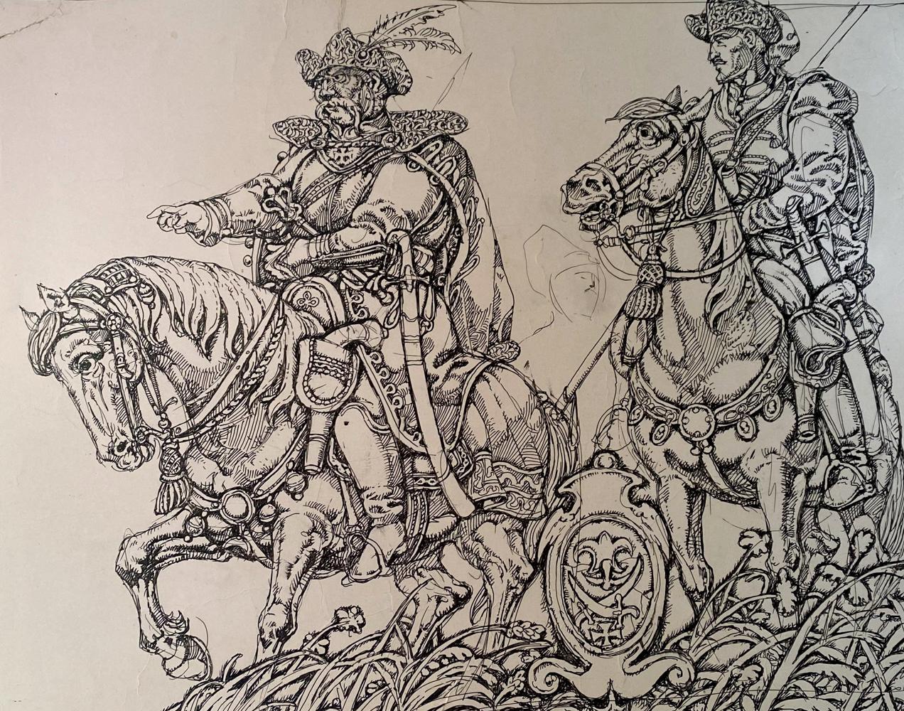 Ink painting Taras Bulba and N.V. Gogol Litvinov Oleg Arkad'yevich