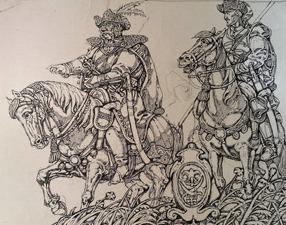 Ink painting Taras Bulba and N.V. Gogol Litvinov Oleg Arkad'yevich