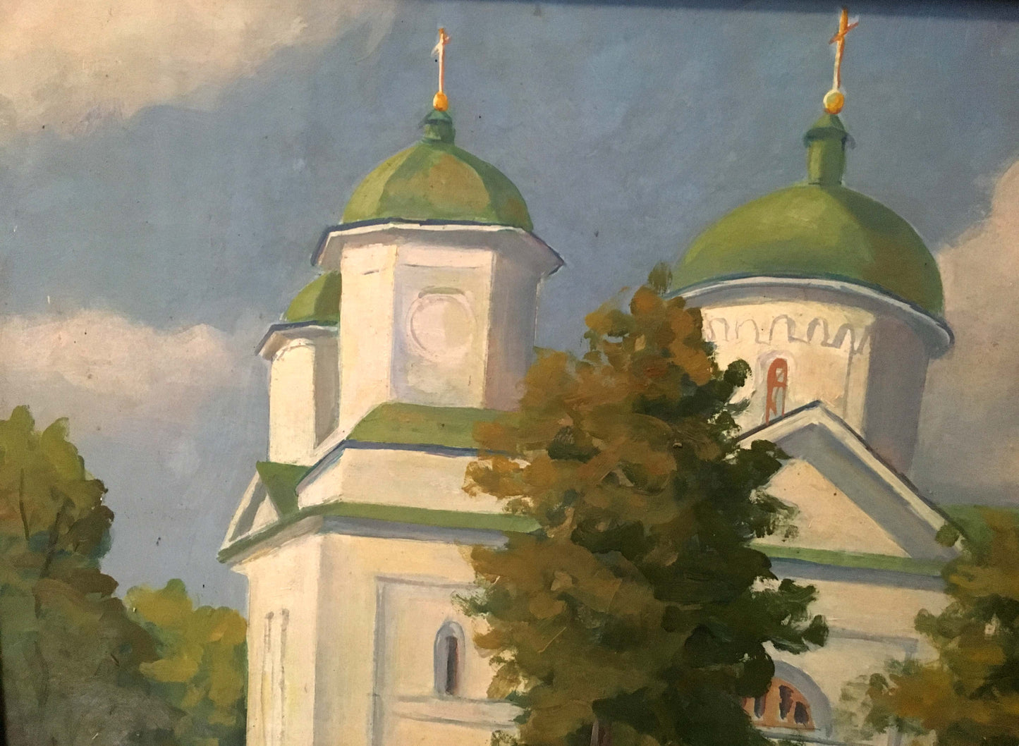 Oil painting 19th century church Zhulinsky Nikolay Vasilyevich