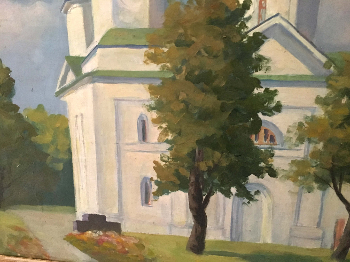 Oil painting 19th century church Zhulinsky Nikolay Vasilyevich