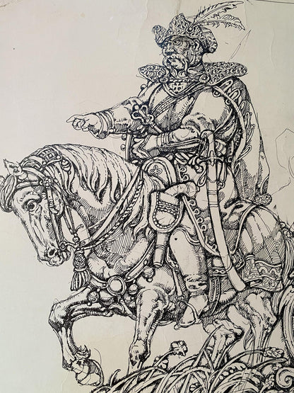 Ink painting Taras Bulba and N.V. Gogol Litvinov Oleg Arkad'yevich