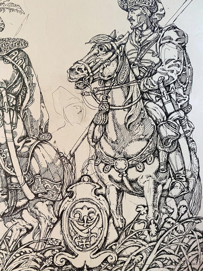 Ink painting Taras Bulba and N.V. Gogol Litvinov Oleg Arkad'yevich