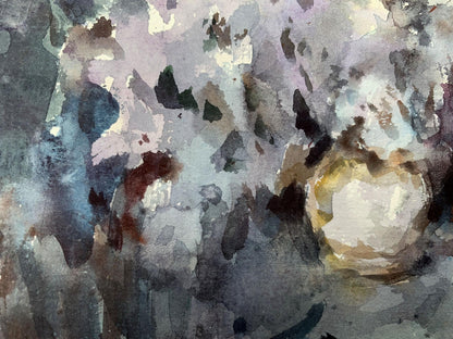 Watercolor painting White flowers Viktor Mikhailichenko
