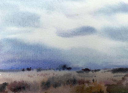 Watercolor painting In field Viktor Mikhailichenko