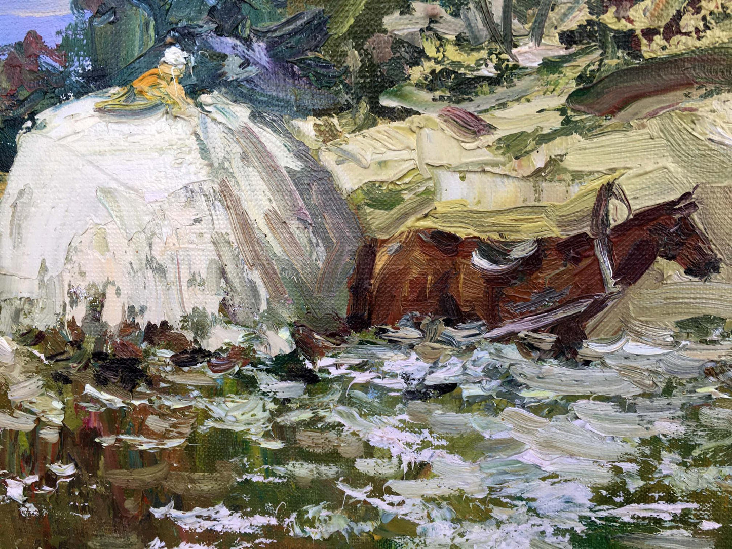 Oil painting rural concerns Alexander Nikolayevich Cherednichenko