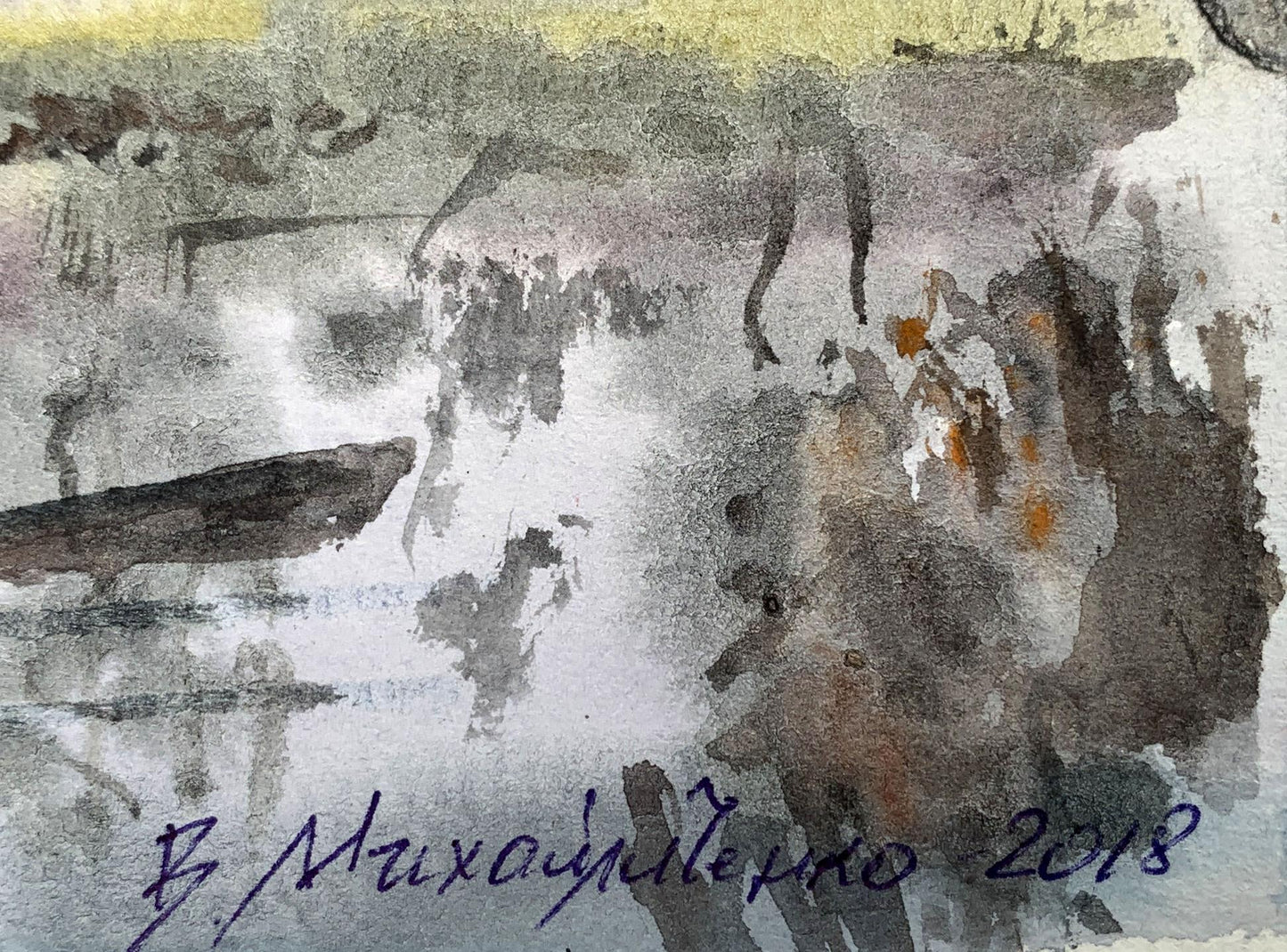 Watercolor painting Fishing holidays Viktor Mikhailichenko