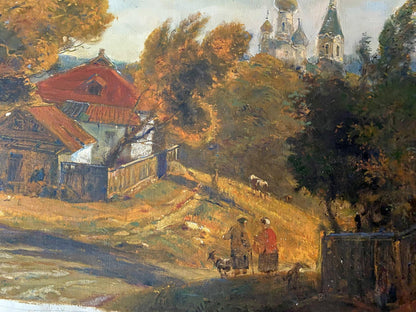 Oil painting Evening call Litvinov Oleg Arkad'yevich