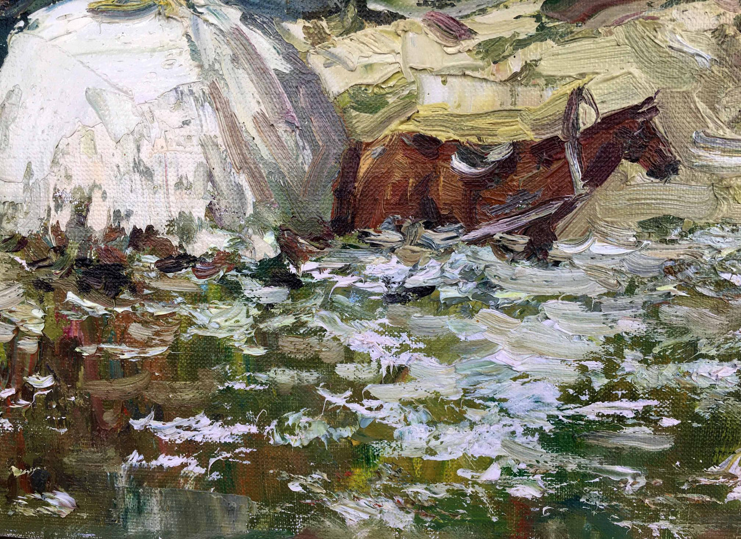 Oil painting rural concerns Alexander Nikolayevich Cherednichenko