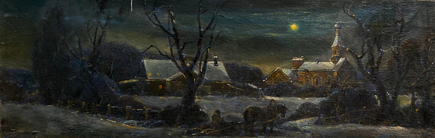 Oil painting Christmas night Litvinov Oleg Arkad'yevich