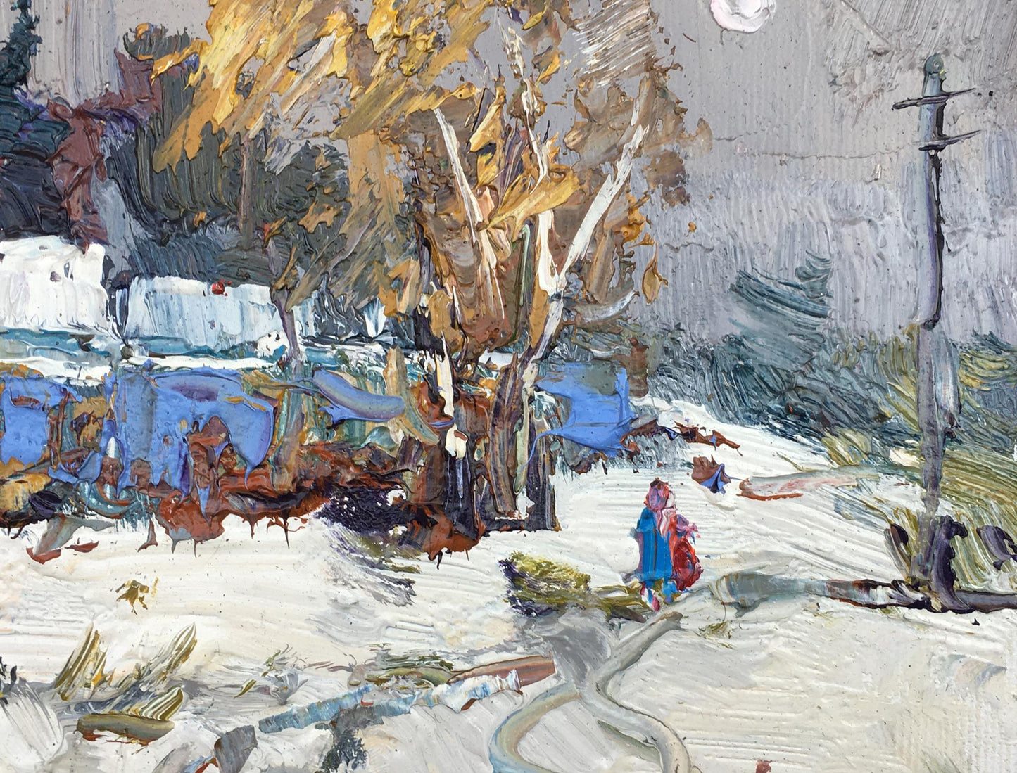 Oil Painting Nature Landscape Village landscape Art 