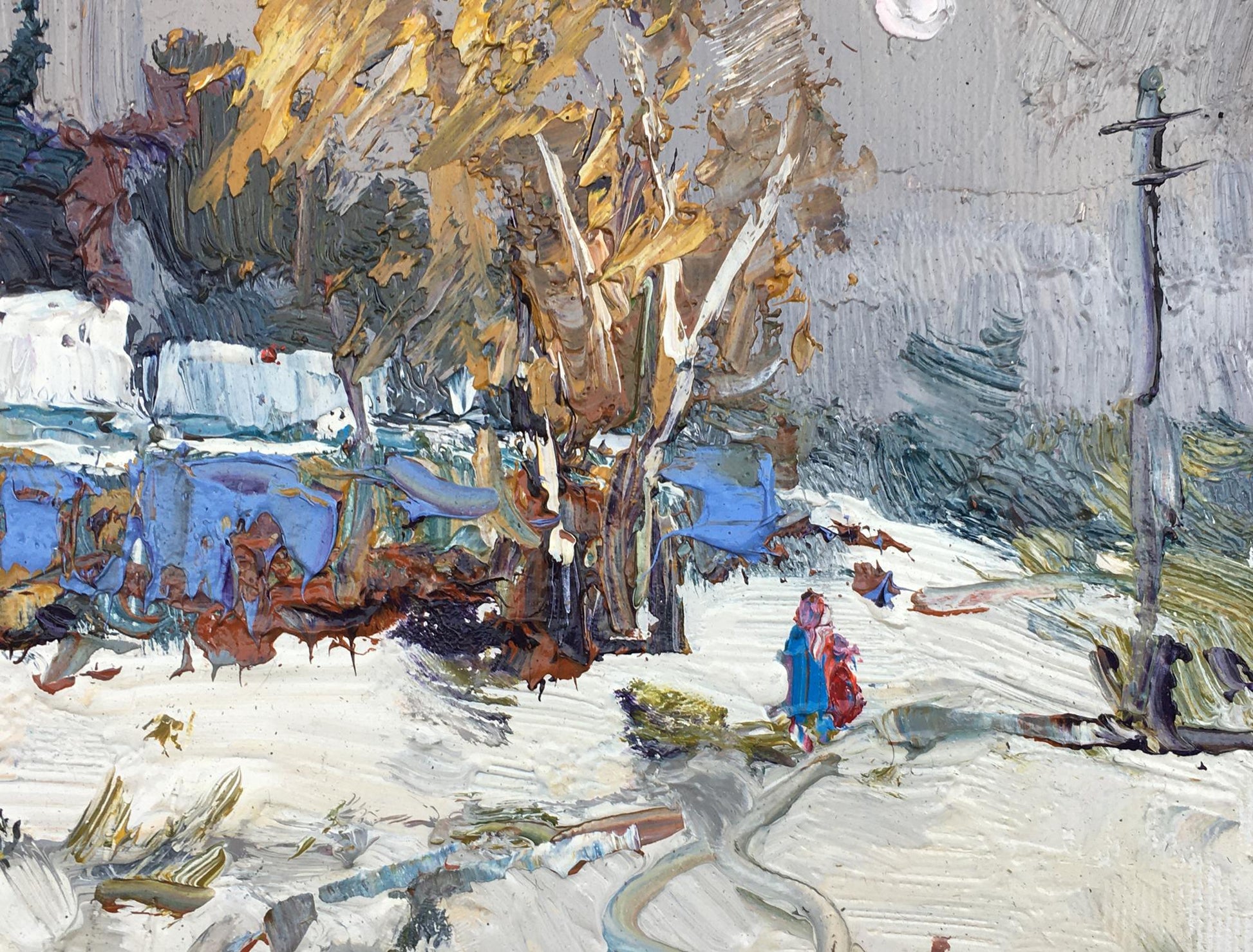 Oil Painting Nature Landscape Village landscape Art 