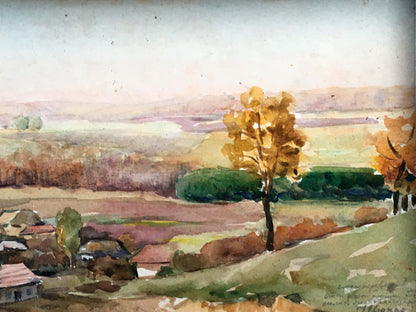 Watercolor painting Road to the village Tsyupka Ivan Kirillovich