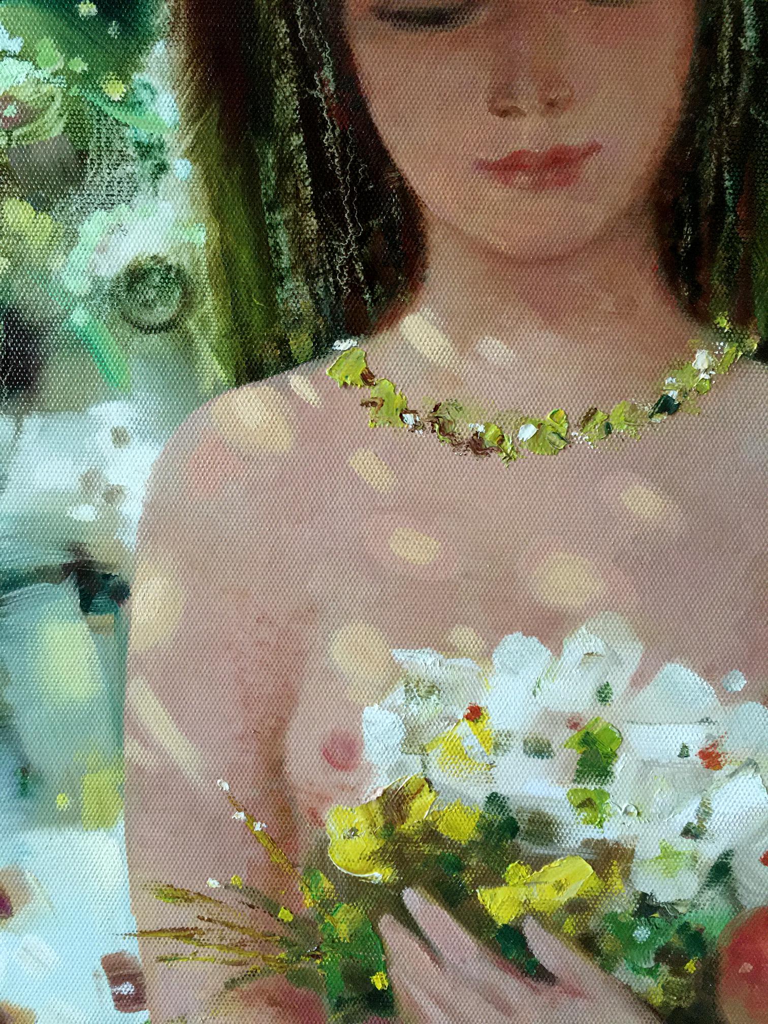 Abstract oil painting portraying an evening bouquet by Anatoly Borisovich Tarabanov