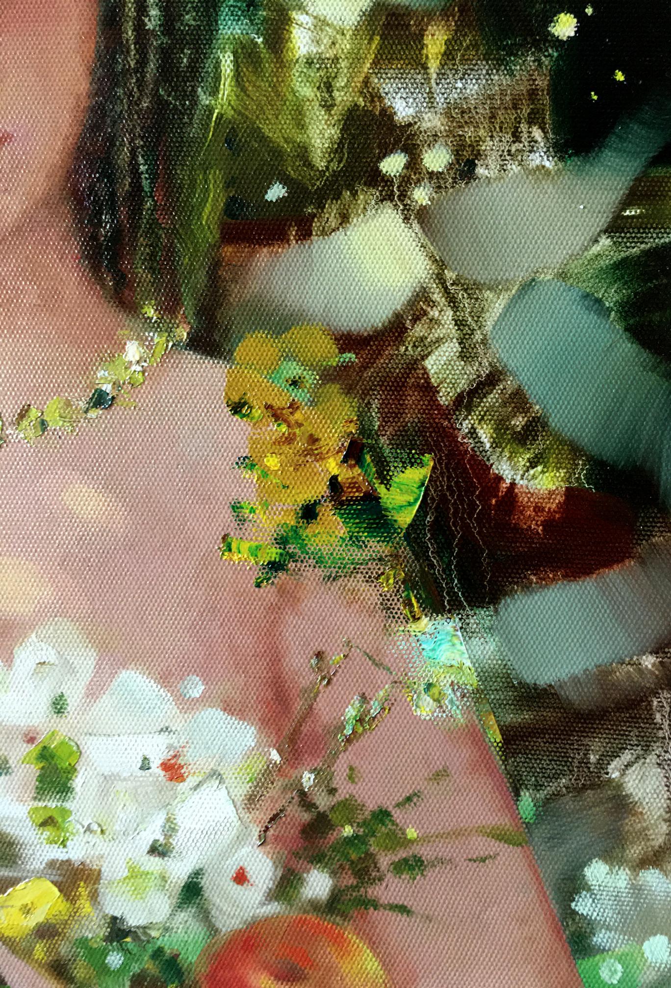 The essence of an evening bouquet depicted in abstract oil by Anatoly Borisovich Tarabanov