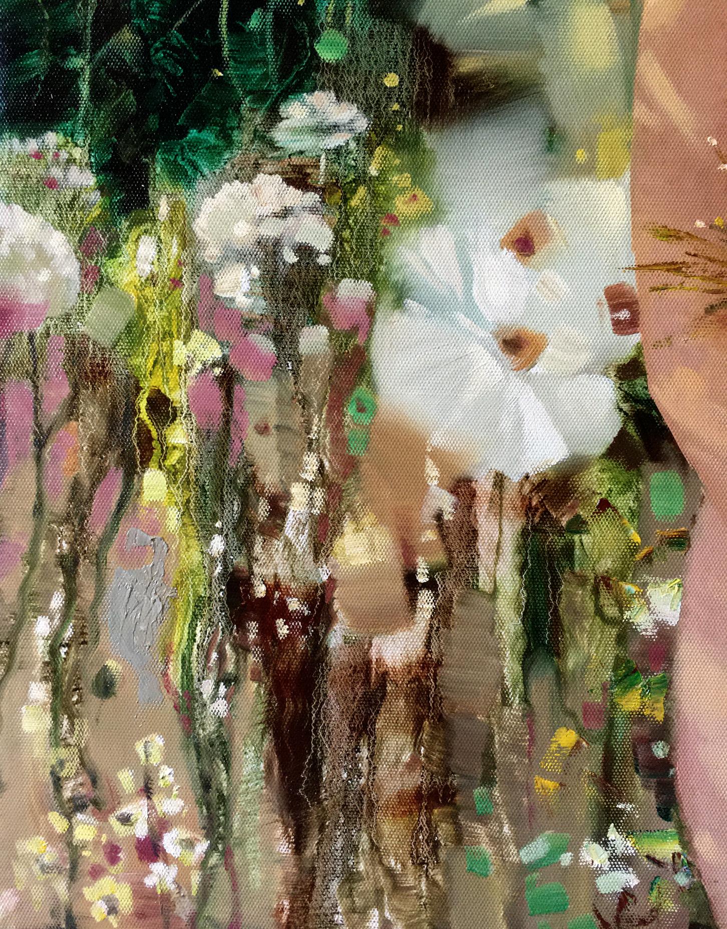 Abstract art in oil, "Evening Bouquet," by Anatoly Borisovich Tarabanov
