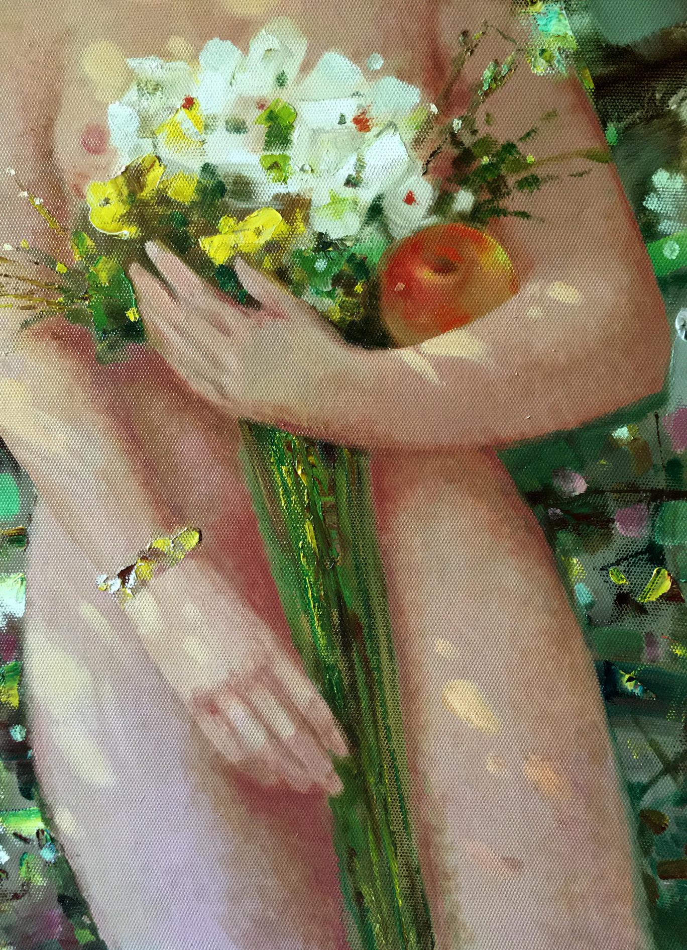 "Evening Bouquet" portrayed abstractly in oil by Anatoly Borisovich Tarabanov