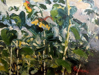 Oil painting Landscape with sunflowers Cherkas A .G.
