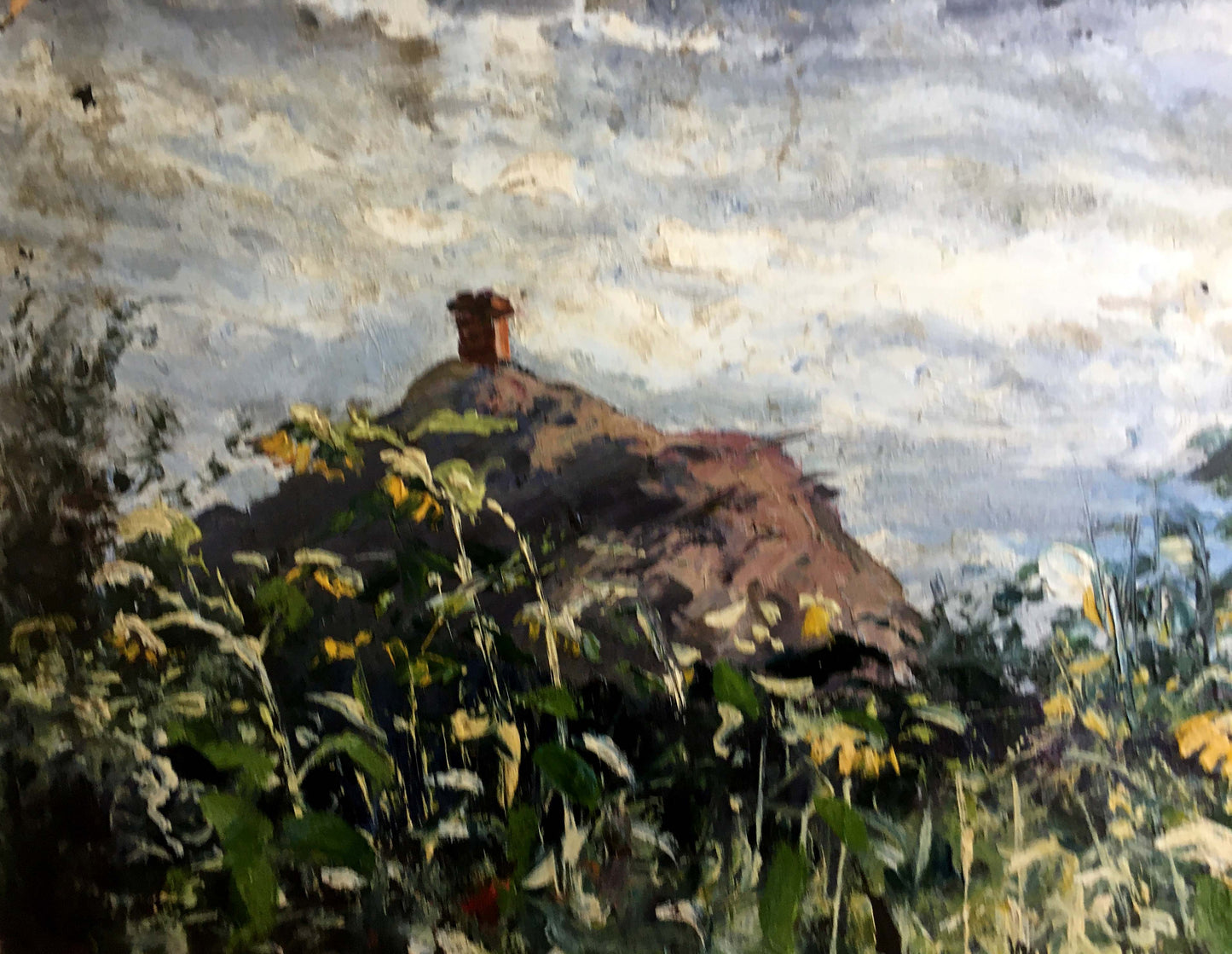 Oil painting Landscape with sunflowers Cherkas A .G.
