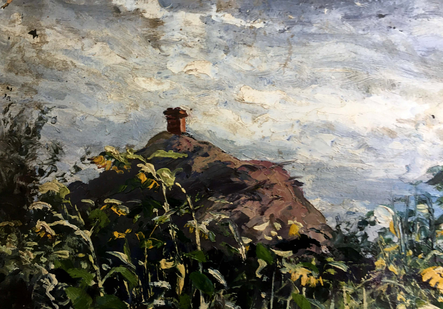 Oil painting Landscape with sunflowers Cherkas A .G.