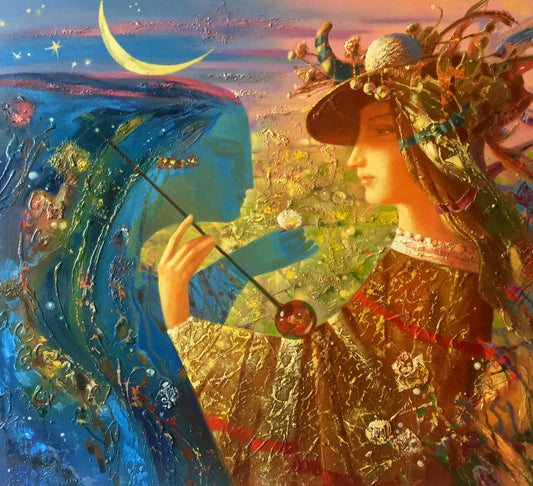 Abstract oil painting Day and night Anatoly Tarabanov