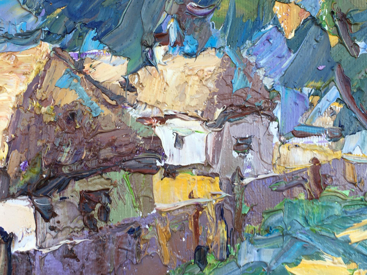 Oil Painting Nature Landscape Village landscape Art 