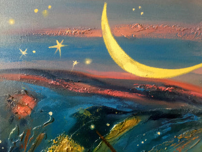 Abstract oil painting Day and night Anatoly Tarabanov