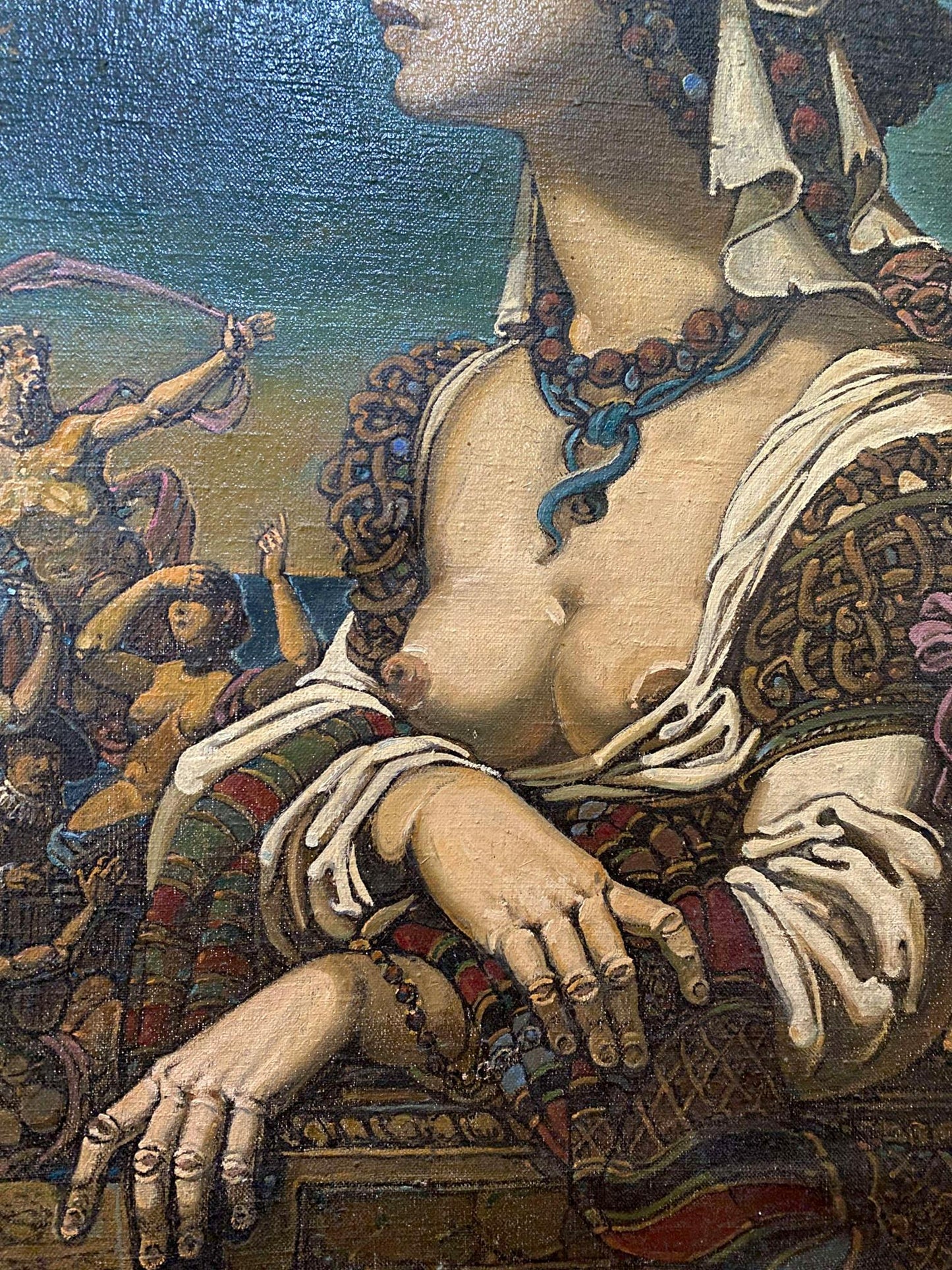Oil painting Summer mythological portrait Oleg Litvinov