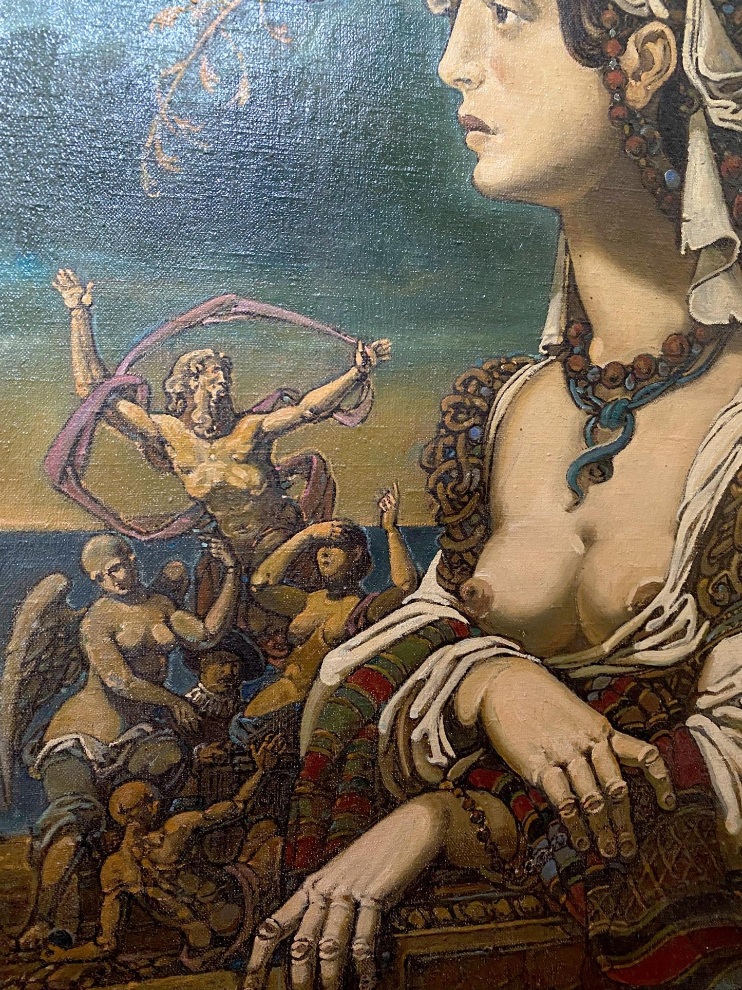 Oil painting Summer mythological portrait Oleg Litvinov