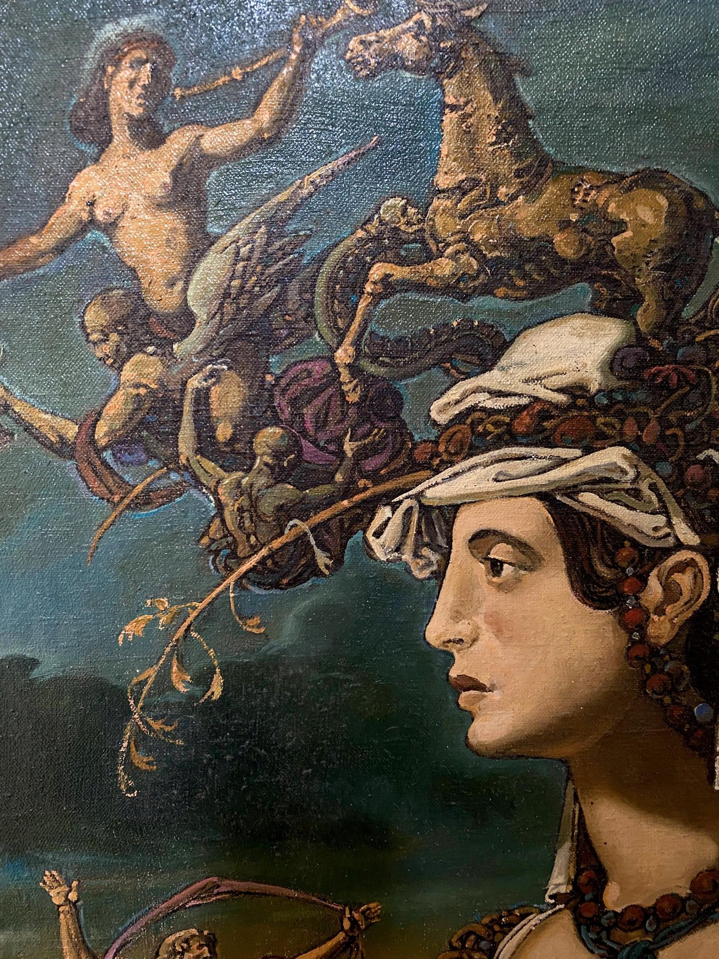Oil painting Summer mythological portrait Oleg Litvinov