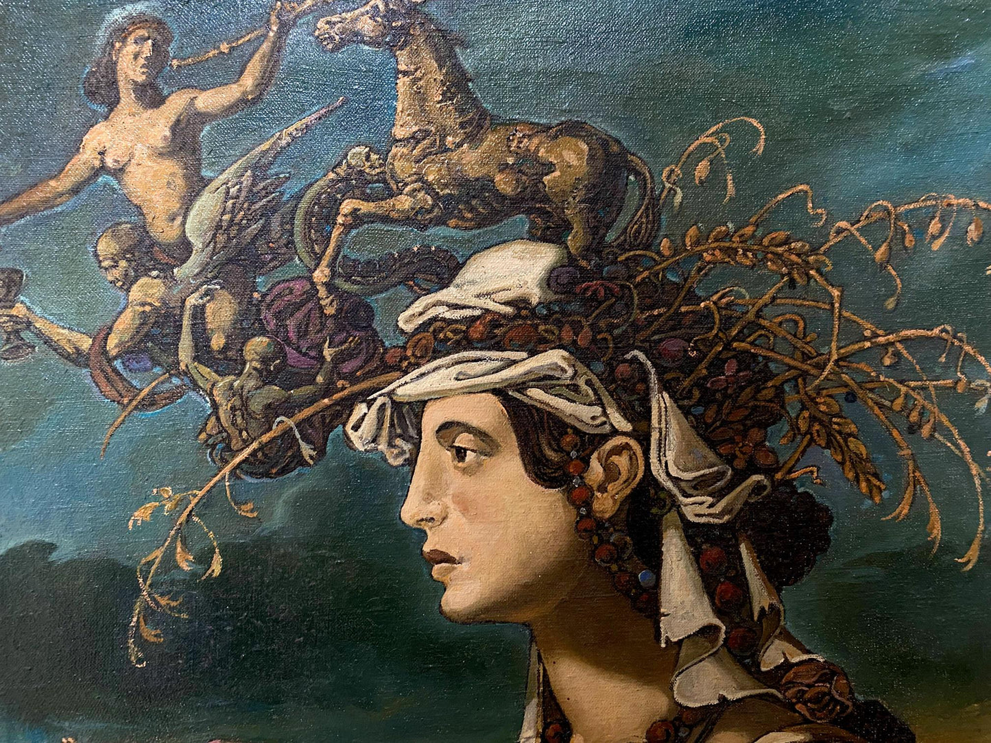 Oil painting Summer mythological portrait Oleg Litvinov