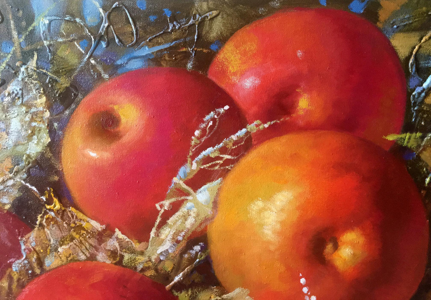 Abstract oil painting Autumn apples Anatoly Borisovich Tarabanov