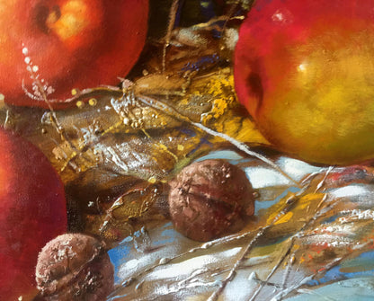 Abstract oil painting Autumn apples Anatoly Borisovich Tarabanov