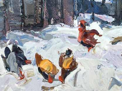 Oil Painting Nature Landscape Village landscape Art 