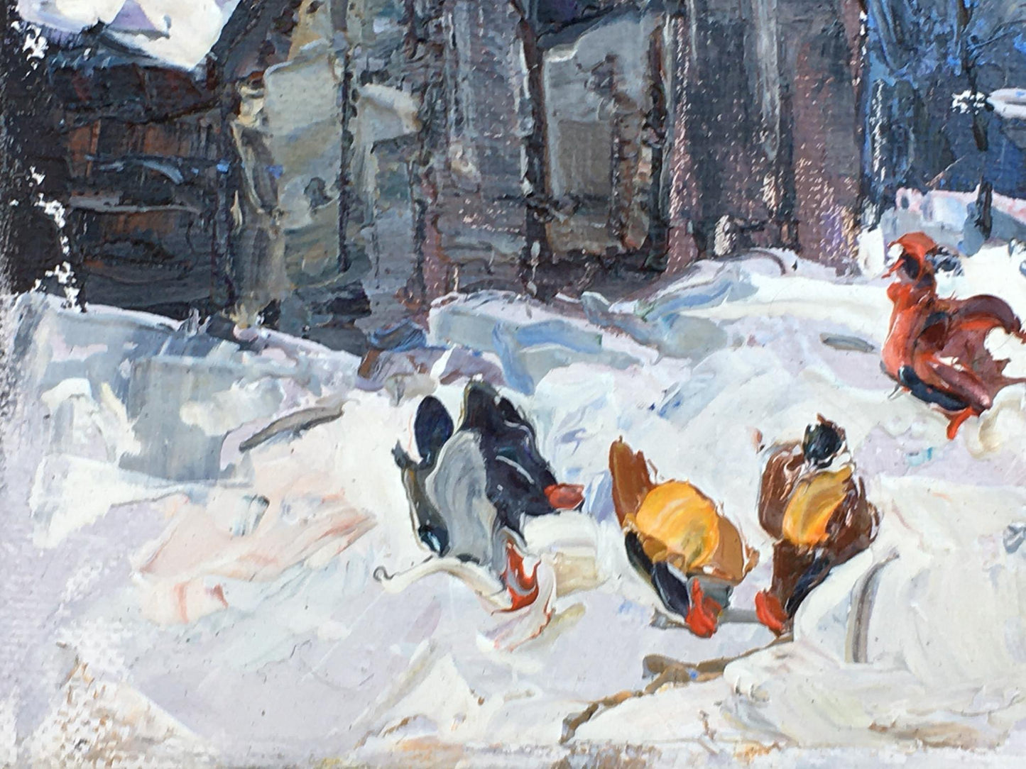 Oil Painting Nature Landscape Village 