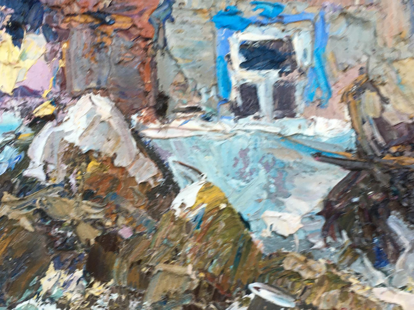 Oil Painting Nature Landscape Village landscape Art 