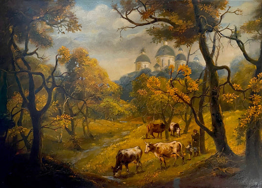 Oil painting October is already in the yard Litvinov Oleg Arkad'yevich