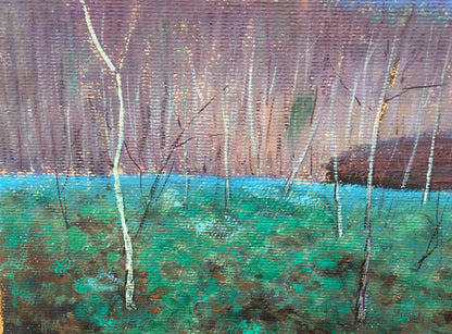Gouache painting Birch forest Tsyupka Ivan Kirillovich