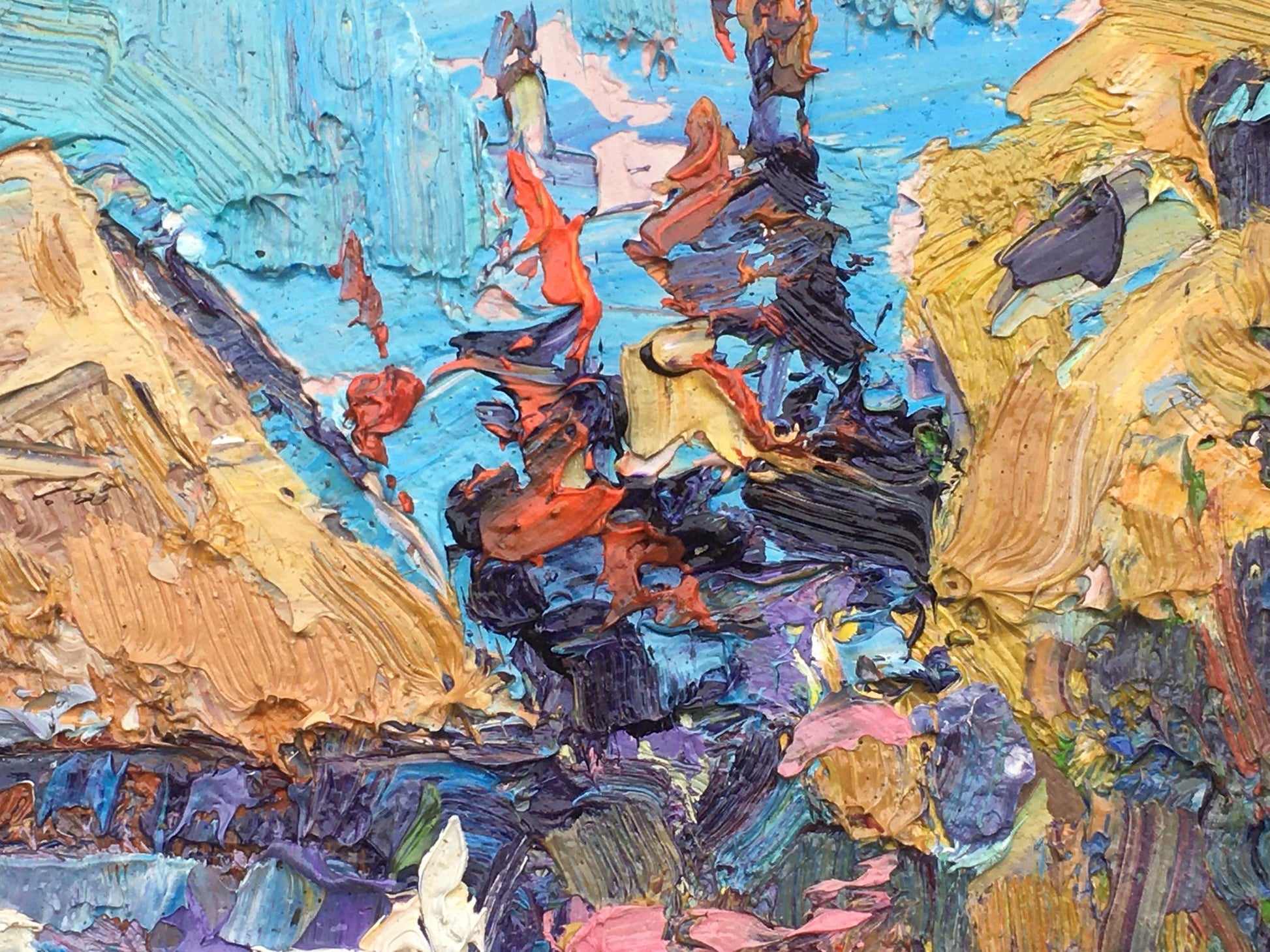 Oil Painting Nature Landscape Village landscape Art 