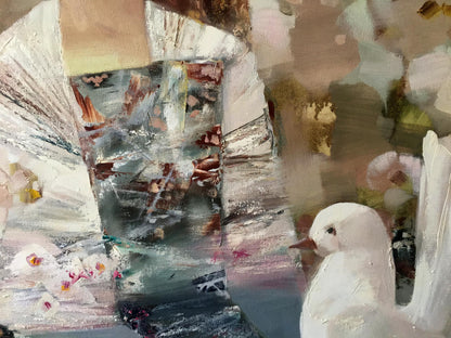 Abstract oil painting White dove Anatoly Borisovich Tarabanov