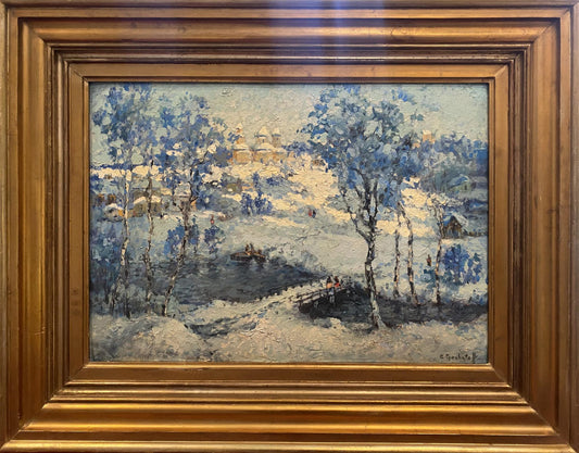 Oil painting Winter came Gorbatov Konstantin Ivanovich