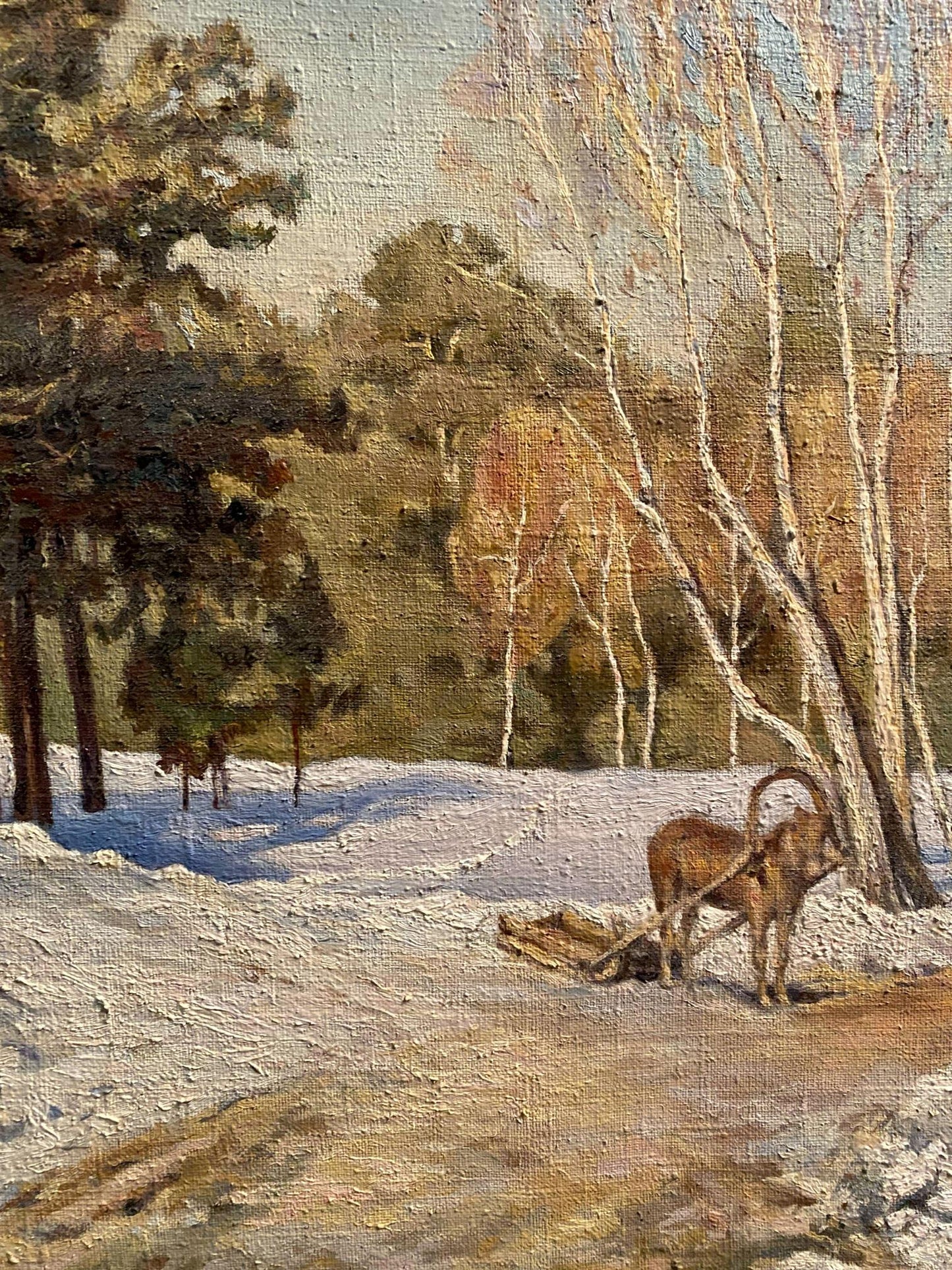 Oil painting Winter march Litvinov Arkady Petrovich
