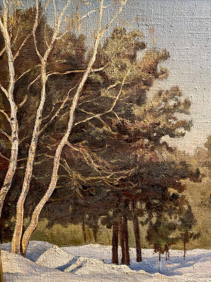 Oil painting Winter march Litvinov Arkady Petrovich