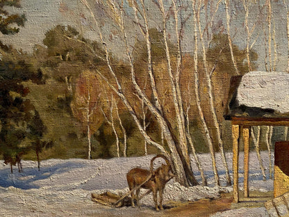 Oil painting Winter march Litvinov Arkady Petrovich