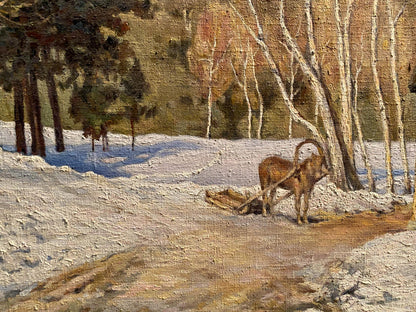 Oil painting Winter march Litvinov Arkady Petrovich