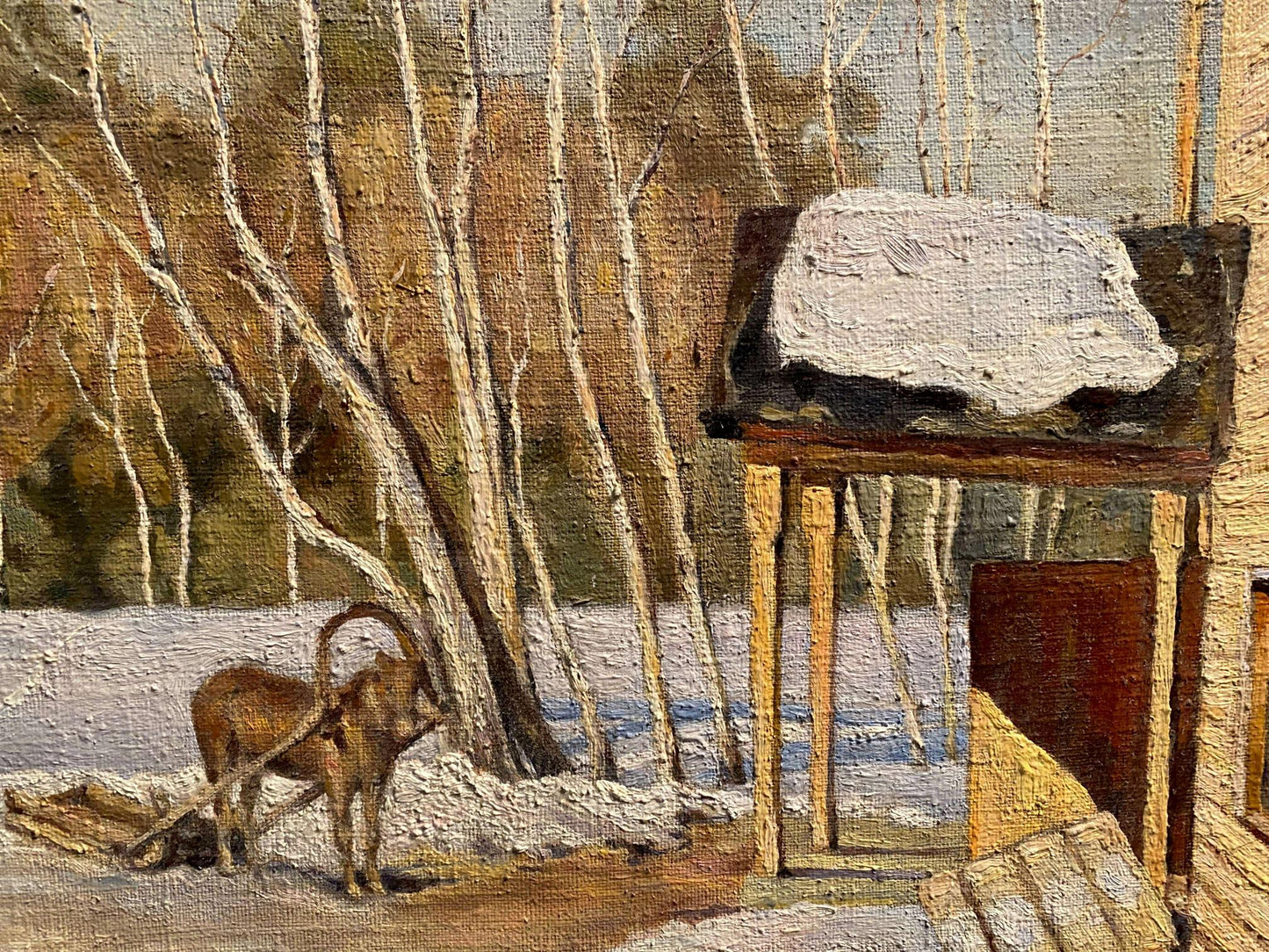 Oil painting Winter march Litvinov Arkady Petrovich