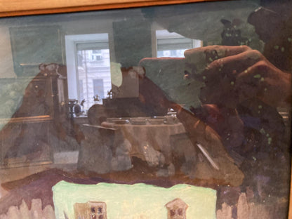 Oil painting Village life Grigory Petrovich Svitlytskyi